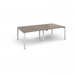 Adapt rectangular boardroom table 2400mm x 1200mm - white frame, Barcelona walnut top EBT2412-WH-BW