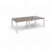 Adapt rectangular boardroom table 2400mm x 1200mm - white frame, Barcelona walnut top EBT2412-WH-BW