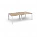 Adapt rectangular boardroom table 2400mm x 1200mm - white frame, kendal oak top EBT2412-WH-KO