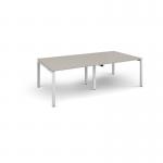 Adapt rectangular boardroom table 2400mm x 1200mm - white frame, light grey top EBT2412-WH-LG
