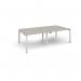 Adapt rectangular boardroom table 2400mm x 1200mm - white frame, light grey top EBT2412-WH-LG