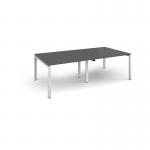 Adapt rectangular boardroom table 2400mm x 1200mm - white frame, onyx grey top EBT2412-WH-OG
