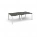 Adapt rectangular boardroom table 2400mm x 1200mm - white frame, onyx grey top EBT2412-WH-OG