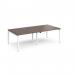 Adapt rectangular boardroom table 2400mm x 1200mm - white frame, walnut top EBT2412-WH-W