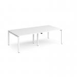 Adapt rectangular boardroom table 2400mm x 1200mm - white frame, white top EBT2412-WH-WH