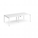 Adapt rectangular boardroom table 2400mm x 1200mm - white frame, white top EBT2412-WH-WH