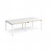 Adapt rectangular boardroom table 2400mm x 1200mm - white frame, white top with oak edging EBT2412-WH-WO