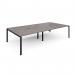 Adapt rectangular boardroom table 3200mm x 1600mm with 2 cutouts 272mm x 132mm - black frame, grey oak top EBT3216-CO-K-GO