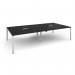 Adapt rectangular boardroom table 3200mm x 1600mm with 2 cutouts 272mm x 132mm - white frame, black top EBT3216-CO-WH-BK