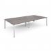 Adapt rectangular boardroom table 3200mm x 1600mm with 2 cutouts 272mm x 132mm - white frame, grey oak top EBT3216-CO-WH-GO