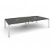 Adapt rectangular boardroom table 3200mm x 1600mm with 2 cutouts 272mm x 132mm - white frame, onyx grey top EBT3216-CO-WH-OG