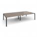 Adapt rectangular boardroom table 3200mm x 1600mm - black frame, Barcelona walnut top EBT3216-K-BW