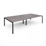 Adapt rectangular boardroom table 3200mm x 1600mm - black frame and grey oak top EBT3216-K-GO