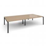 Adapt rectangular boardroom table 3200mm x 1600mm - black frame, kendal oak top EBT3216-K-KO
