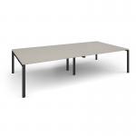 Adapt rectangular boardroom table 3200mm x 1600mm - black frame, light grey top EBT3216-K-LG