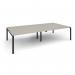 Adapt rectangular boardroom table 3200mm x 1600mm - black frame, light grey top EBT3216-K-LG