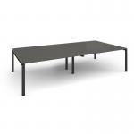 Adapt rectangular boardroom table 3200mm x 1600mm - black frame, onyx grey top EBT3216-K-OG