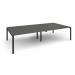 Adapt rectangular boardroom table 3200mm x 1600mm - black frame, onyx grey top EBT3216-K-OG
