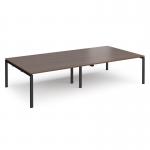 Adapt rectangular boardroom table 3200mm x 1600mm - black frame, walnut top EBT3216-K-W