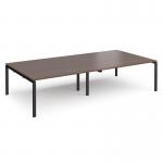 Adapt rectangular boardroom table 3200mm x 1600mm - black frame and walnut top EBT3216-K-W