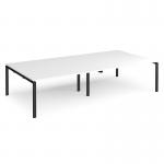 Adapt rectangular boardroom table 3200mm x 1600mm - black frame, white top EBT3216-K-WH
