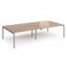 Adapt rectangular boardroom table 3200mm x 1600mm - silver frame, beech top EBT3216-S-B