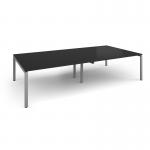 Adapt rectangular boardroom table 3200mm x 1600mm - silver frame, black top EBT3216-S-BK