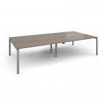Adapt rectangular boardroom table 3200mm x 1600mm - silver frame, Barcelona walnut top EBT3216-S-BW