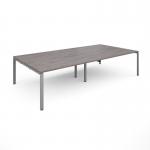 Adapt rectangular boardroom table 3200mm x 1600mm - silver frame, grey oak top EBT3216-S-GO