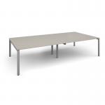 Adapt rectangular boardroom table 3200mm x 1600mm - silver frame, light grey top EBT3216-S-LG