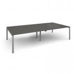 Adapt rectangular boardroom table 3200mm x 1600mm - silver frame, onyx grey top EBT3216-S-OG