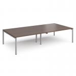 Adapt rectangular boardroom table 3200mm x 1600mm - silver frame, walnut top EBT3216-S-W