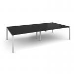 Adapt rectangular boardroom table 3200mm x 1600mm - white frame, black top EBT3216-WH-BK
