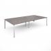 Adapt rectangular boardroom table 3200mm x 1600mm - white frame, grey oak top EBT3216-WH-GO