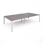 Adapt rectangular boardroom table 3200mm x 1600mm - white frame and grey oak top