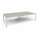 Adapt rectangular boardroom table 3200mm x 1600mm - white frame, light grey top EBT3216-WH-LG