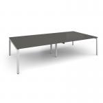 Adapt rectangular boardroom table 3200mm x 1600mm - white frame, onyx grey top EBT3216-WH-OG