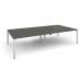 Adapt rectangular boardroom table 3200mm x 1600mm - white frame, onyx grey top EBT3216-WH-OG