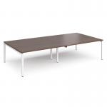 Adapt rectangular boardroom table 3200mm x 1600mm - white frame and walnut top EBT3216-WH-W