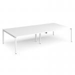 Adapt rectangular boardroom table 3200mm x 1600mm - white frame and white top