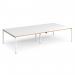 Adapt rectangular boardroom table 3200mm x 1600mm - white frame, white top with oak edging EBT3216-WH-WO