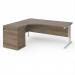 Maestro 25 left hand ergonomic desk 1800mm with white cantilever frame and desk high pedestal - Nebraska Oak EBWH18LNO