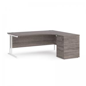 Maestro 25 right hand ergonomic desk 1800mm with white cantilever