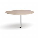 D-end desk extension circular table 1200mm diameter with chrome leg - maple top