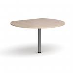 D-end desk extension circular table 1200mm diameter with graphite leg - maple top
