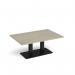 Eros rectangular coffee table with flat black rectangular base and twin uprights 1200mm x 800mm - made to order ECR1200-K