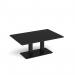 Eros rectangular coffee table with flat black rectangular base and twin uprights 1200mm x 800mm - Black ECR1200-K-BK