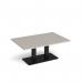 Eros rectangular coffee table with flat black rectangular base and twin uprights 1200mm x 800mm - Light Grey ECR1200-K-LG