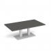 Eros rectangular coffee table with flat white rectangular base and twin uprights 1400mm x 800mm - Onyx Grey ECR1400-WH-OG