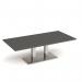 Eros rectangular coffee table with flat brushed steel rectangular base and twin uprights 1600mm x 800mm - Onyx Grey ECR1600-BS-OG